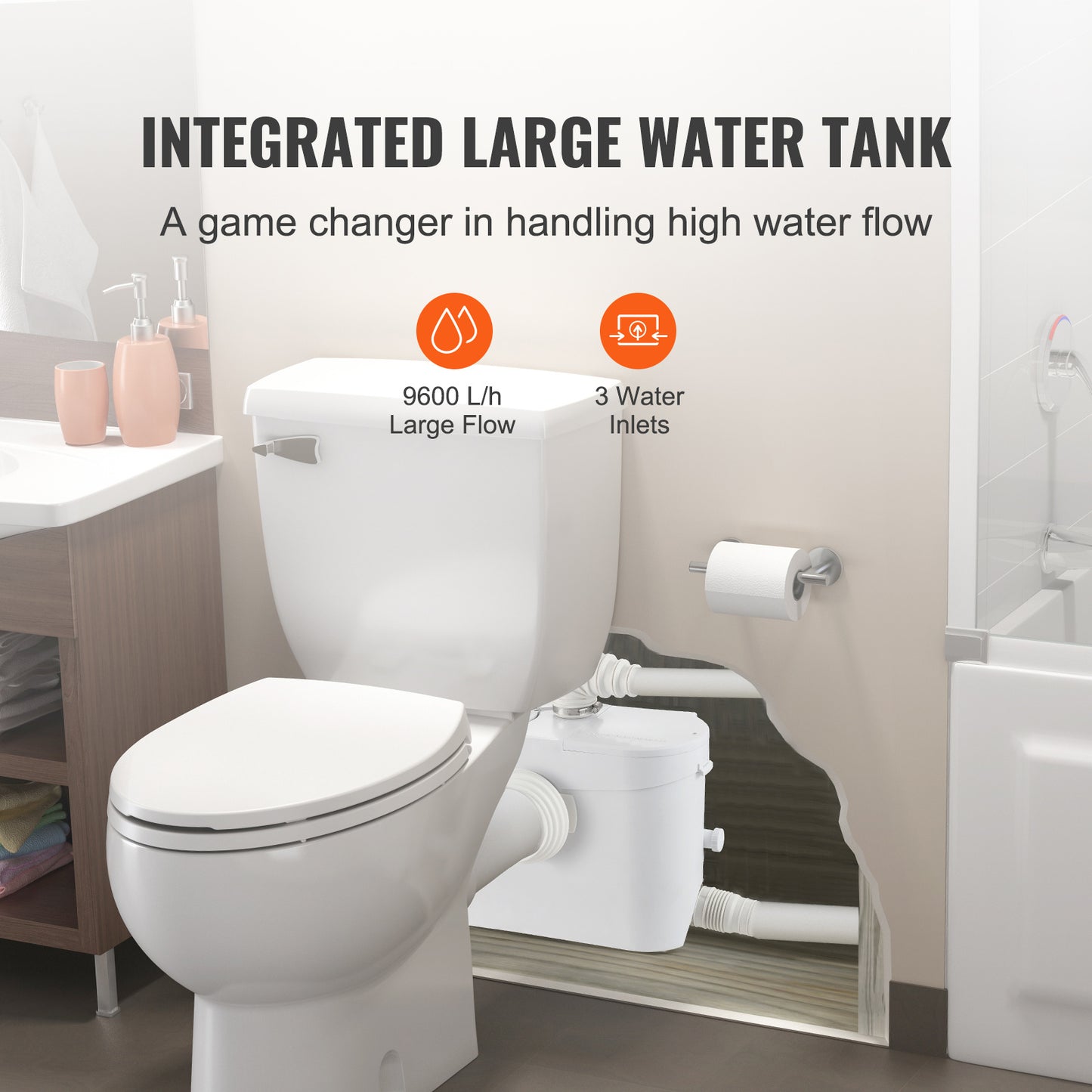Afvalwaterpomp – Sewage Pomp – Toiletpomp – Dompelpomp – Schredderpomp – 700W Koperen Motor – 3 Inlaten Met Terugslagklep
