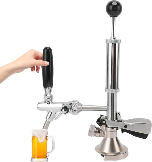 4 inch biervat partypomp, roestvrij staal biervat tapkraan met luchtpomp en verdeler, vat bier kegerator pomp voor picknicks, feestjes of camping
