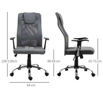 Bureaustoel – Office Chair – Kantoorstoel – Draaistoel – Ergonomische Stoel – Verstelbaar 360° Draaibaar – Met Metalen Frame en Handmatige Kantelfunctie – Max. 120 kg Belastbaar