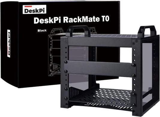 GeeekPi 4U serverkast, 10 inch serverrack voor netwerk, servers, audio en videoapparatuur, DeskPi RackMate T0 rackmount (Zwart)