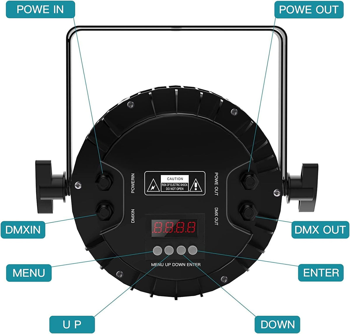 LED Par Disco Light, IP65 Waterproof, 18 RGBW LEDs, 7 Modes, DJ Light for Outdoor - QUORE