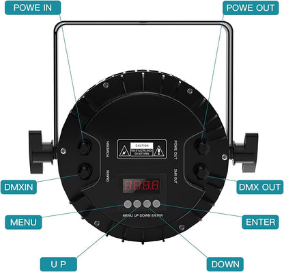 LED Par Disco Light, IP65 Waterproof, 18 RGBW LEDs, 7 Modes, DJ Light for Outdoor - QUORE