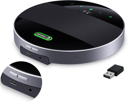 Conferentie Luidspreker en microfoon TONGVEO Bluetooth Draadloze Luidspreker AI Ruisonderdrukking, voor vergaderruimte Video Skype Call Home Office, 360º Luid en Clear Voice Pickup