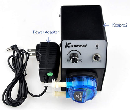 Kamoer KCP PRO2 40-210ml/min hoge stroom peristaltische pomp 12V dc variabele snelheid kleine doseerpomp voor laboratorium chemisch experiment met Norprene buis 3.2mm ID× 6.4mm OD en voedingsadapter