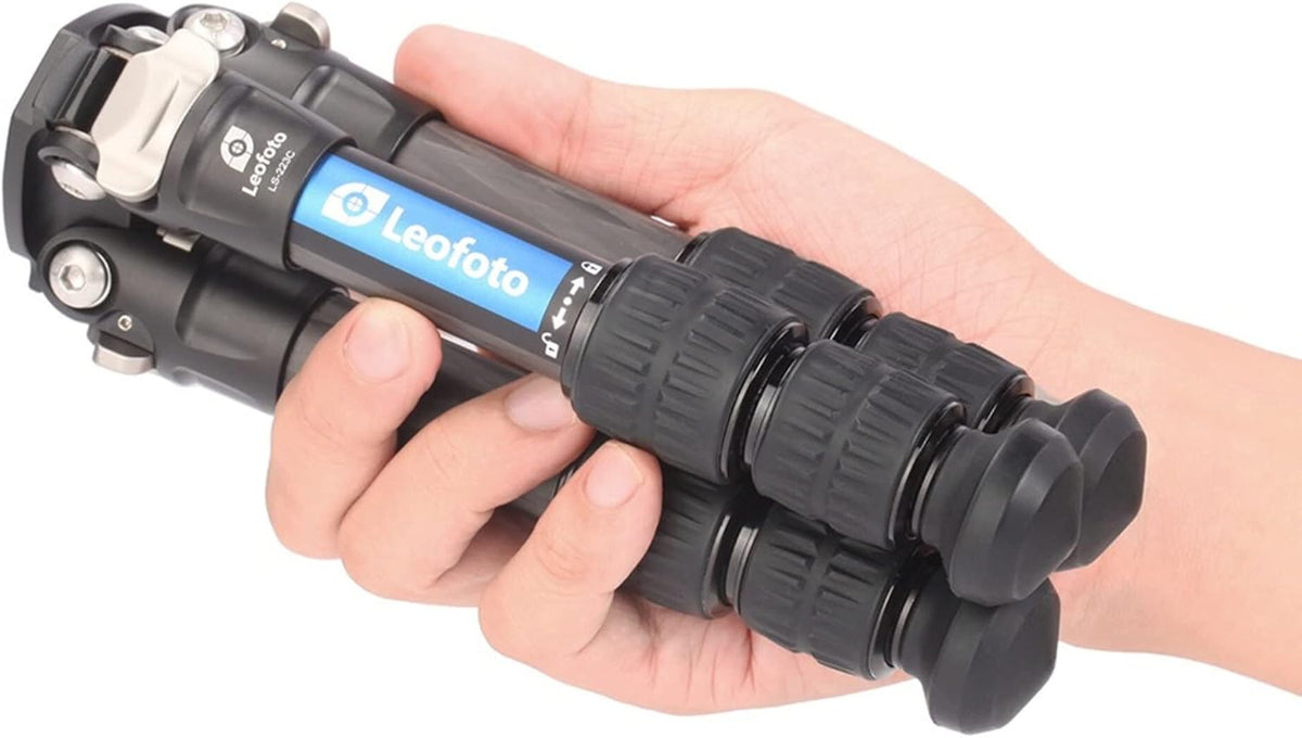 Leofoto - Ranger - Carbon statief met kogelkop - Poten in 3 hoeken verstelbaar - Ideaal voor macrofotografie - LS-223C+LH-25 Black