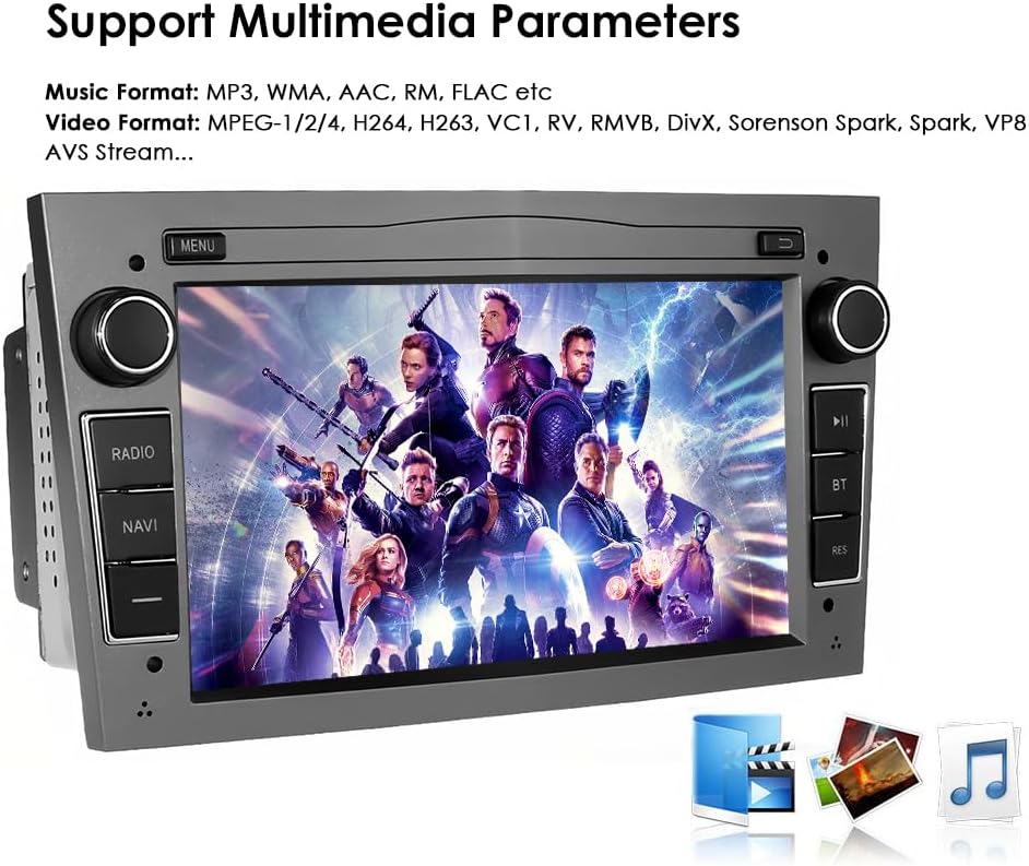 Ossuret Carplay 7 inch touchscreen autoradio voor Opel Corsa D Corsa C Meriva Tigra Twintop Vectra Combo Astra Vivaro Signum Zafra, 2+32GB Android 13 GPS navigatie ondersteuning DSP Bluetooth (grijs)