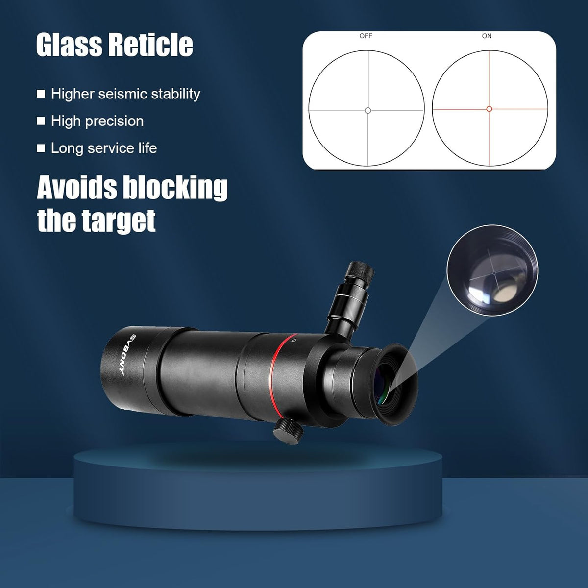 Svbony SV208 Finder Scopes 8x50, met Verlichte Optische Reticle Aanpassing, Correct Beeld FMC Straight Through, Finderscope voor Telescoop