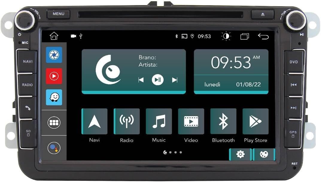 Autoradio Volkswagen Golf Sharan Tiguan – Multimedia Systeem – Infotainment – Navigatie Systeem – Touchscreen Radio – 8 Inch Scherm – 8-Core Processor – Apple CarPlay & Android Auto