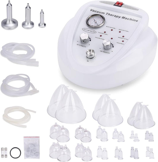 Meifuly Vacuüm cupping therapiesets met 30 kopjes en 3 pompen, verstelbare zuig- en 6 modi vacuümtherapiemachines