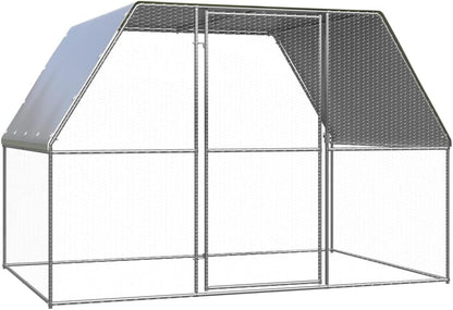 Buitenverblijf Kippen – Kippenren – Vogelskooi – Dierenren – Kippenhok – Gegalvaniseerd Staal – Water- En UV-Bestendig Dak 3x2x2m