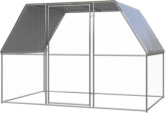 Buitenverblijf Kippen – Kippenren – Vogelskooi – Dierenren – Kippenhok – Gegalvaniseerd Staal – Water- En UV-Bestendig Dak 3x2x2m