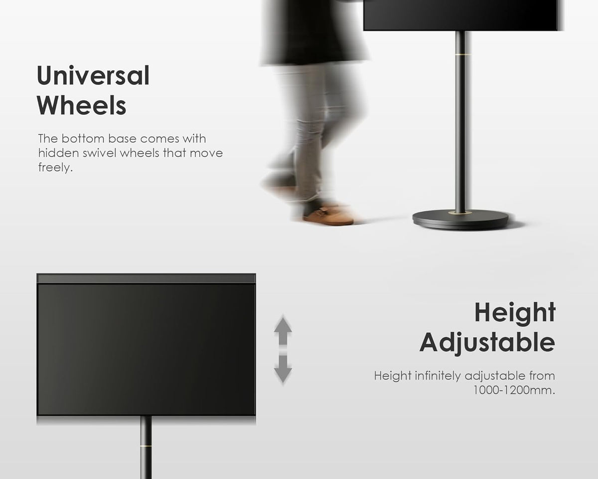FITUEYES Design TV-vloerstandaard voor 24-48 Inch Minimalisme Hoek TV-standaard Hoge Moderne TV-standaard Instelbare Hoogte Houdt 20kg Max VESA 200 * 200 Master Series