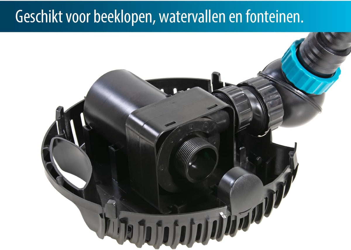 AquaForte O-18.000 Vijverpomp Waterpomp, 220 watt, max. debiet 17,5 m3/uur, maximale opvoerhoogte 6 meter, kabellengte 10 meter, A-synchrone motor, pompt vuildeeltjes tot 6 mm - QUORE
