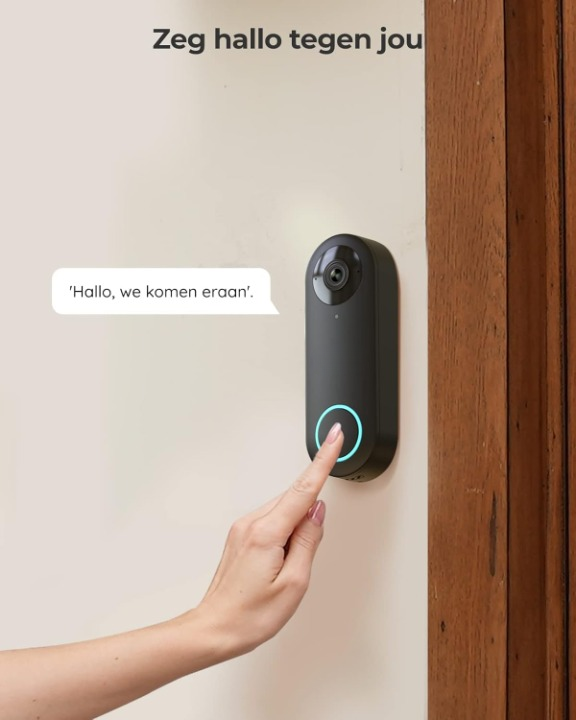 Deurbel Camera - Beveiligingscamera - Camerabewaking - Draadloos - met 2K - Super HD Video - 180° Diagonaal Beeld - Tweerichtingsaudio - Persoonsdetectie - Waterdicht - Waarschuwingen - Werkt met Alexa -  Wit