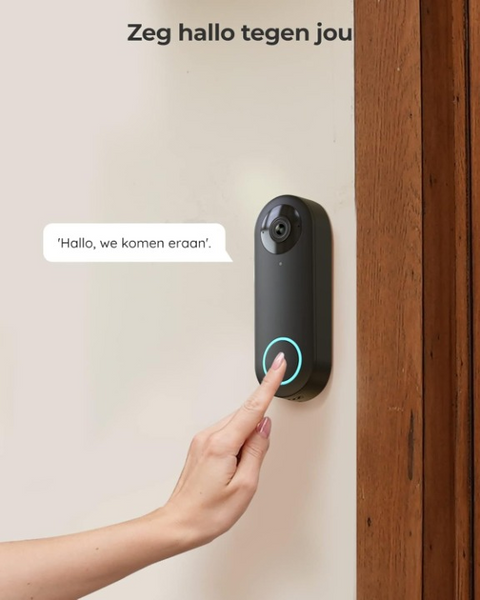 Deurbel Camera - Beveiligingscamera - Camerabewaking - Draadloos - met 2K - Super HD Video - 180° Diagonaal Beeld - Tweerichtingsaudio - Persoonsdetectie - Waterdicht - Waarschuwingen - Werkt met Alexa -  Wit