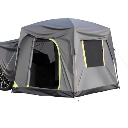 VEVOR Campingtent voor SUV, PU 2000 mm, waterdicht, ruim dubbellaags design voor 5-8 personen, met netramen, inclusief luifel en opbergtas, 2480 x 3080 x 2300 mm