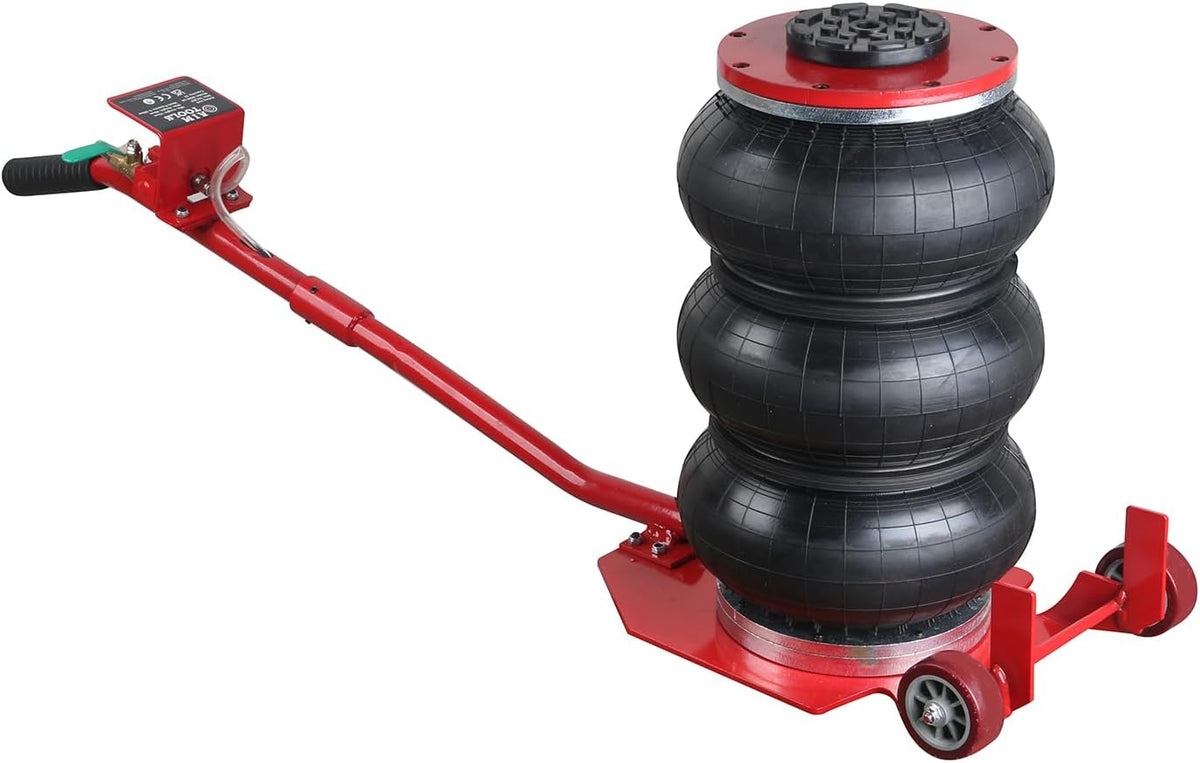 Aim Tools Air Bag Jack 10000 lbs 5 ton capaciteit pneumatische krik, Heavy Duty Quick Car Hefkrik, Triple Bag, met afneembaar handvat en twee wielen, voor het automatisch repareren van banden