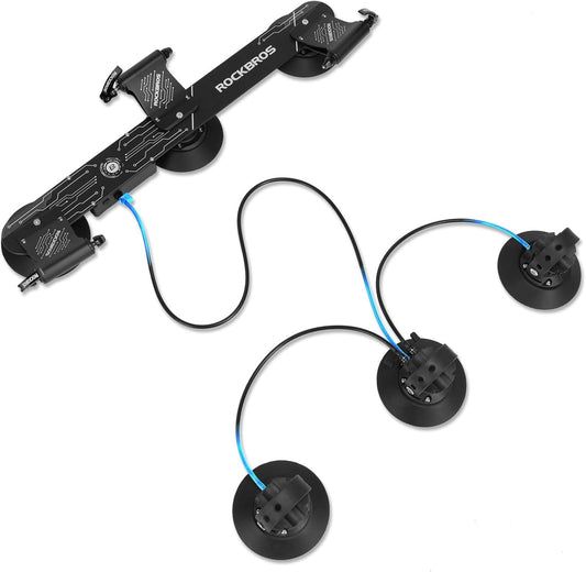 ROCKBROS Electric Bicycle Carrier with Suction Cup Waterproof IP65 Aluminium Bicycle Carrier with Pressure Alarm for 3 Bikes - QUORE