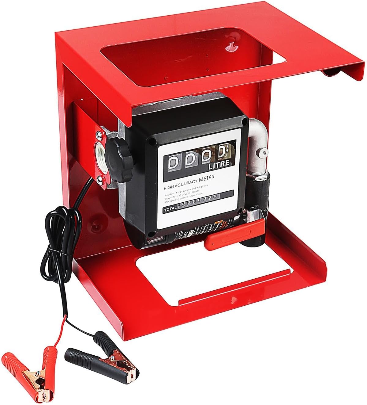Diesel Transferpompset 12V – Dieselpomp – Brandstofpomp – Oliepomp – Transferpomp – Zelfaanzuigend – 4-Cijferige Flowmeter