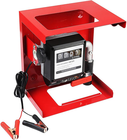 Diesel Transferpompset 12V – Dieselpomp – Brandstofpomp – Oliepomp – Transferpomp – Zelfaanzuigend – 4-Cijferige Flowmeter