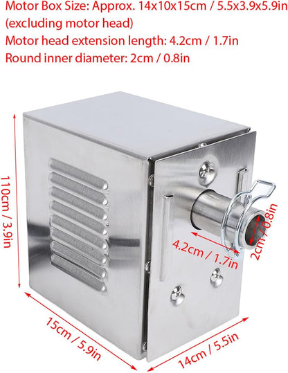 Grill Rotisserie Motor, 45W RVS Universele Elektrische Rotisserie Spit Motor, 250kg Heavy Duty Vervanging BBQ Rotisserie Motor voor Varken Geit Kip Rotisserie Roaster (EU-stekker