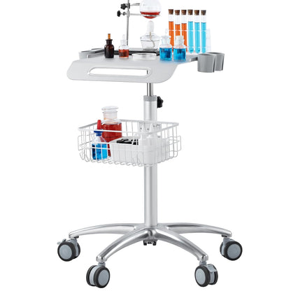 VEVOR Medische wagen, salonwagen met wielen, mobiele rolwagen, 68-109 cm, in hoogte verstelbaar, metalen salonstations voor kappers, rollende desktop-laboratoriumwagen voor kliniek, schoonheid en