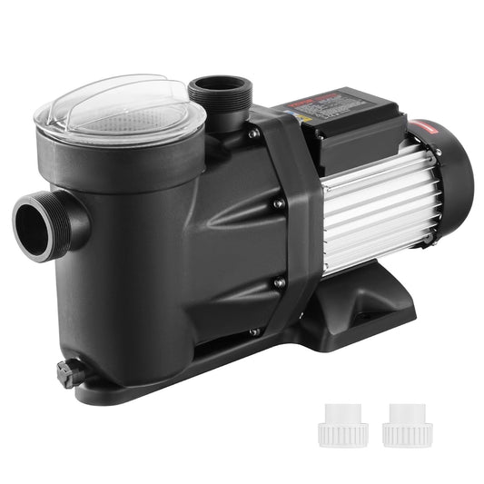VEVOR Buitenaardse zwembadpomp, 220 V tot 240 V, dubbele snelheid, 1450/2860 omw/min, 1800 W, 33000 l/u, max. krachtige pomp, energiebesparende zwembadpomp voor bovengrondse zwembaden