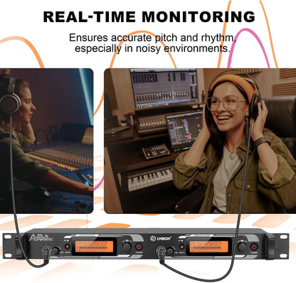 Draadloos Mono In-Ear Monitorsysteem – In-Ear Monitoring, Draadloze Monitor, UHF Headsetmonitor, Podiummonitor – 2 Kanalen, 5 Bodypack-Ontvangers – Ultralage Latentie <5 Ms, Bereik Tot 100 Meter