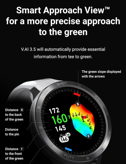 Voice Caddie T11 GPS-golfhorloge, uniseks, volwassenen, zwart, eenheidsmaat