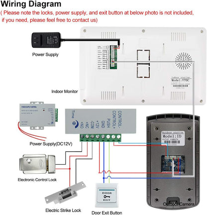 2 Monitor Home Intercom Video Deurtelefoon RFID Camera Toegangscontrole Systeem 7 ''TFT Kleurenschermen Ondersteuning EM Unlocking+10 stks ID Blauwe Keyfob (1 camera 1 monitor)