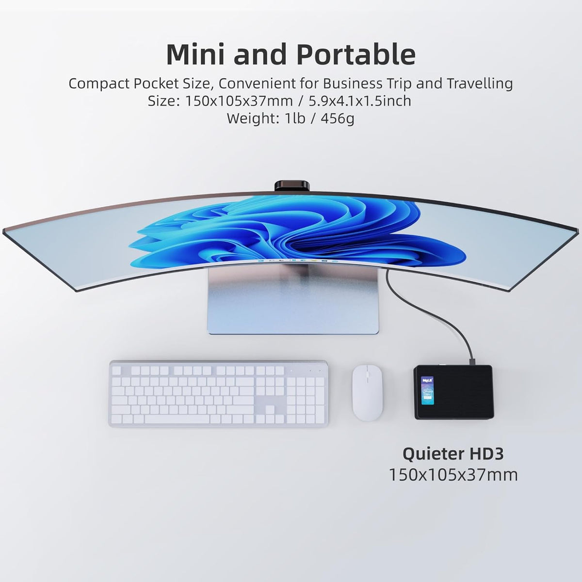 MeLE QuieterHD3 Fanless Mini PC N5105 Windows 11 Pro Micro Computer 16GB 512GB Small Desktop Three Monitor 4K with Ethernet PXE Unlock BIOS Auto Power on Industrial IoT Business Digital Signage - QUORE
