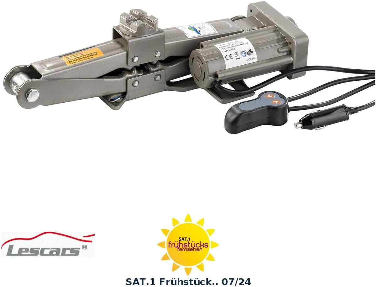 Elektrische krik – Autokrik – Schaarkrik – 12 V Krik – Wielkrik – 750 kg Hefvermogen – 11–34 cm Hefhoogte