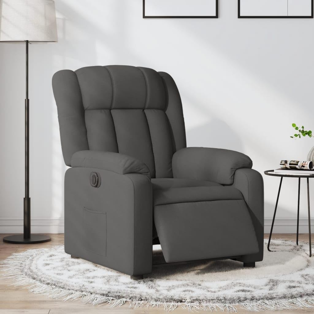 Elektrische Massagestoel, Fauteuil, Verstelbare Rugleuning, Voetsteun, Tv-Stoel, Relaxstoel met Ligfunctie, Ligstoel, Gestoffeerde Stoel, Fauteuil (lichtgrijs) (Donkergrijs #13)