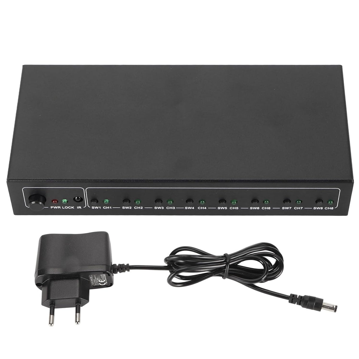 FT18 Digitale Optische Splitter 1 in 8 uit, SPDIF Toslink Glasvezel Audiosplitter voor Cd-speler, Dvd-speler, Ontvanger, Ondersteuning LPCM2.0 DTS AC3, Plug (EU-stekker)