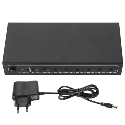 FT18 Digitale Optische Splitter 1 in 8 uit, SPDIF Toslink Glasvezel Audiosplitter voor Cd-speler, Dvd-speler, Ontvanger, Ondersteuning LPCM2.0 DTS AC3, Plug (EU-stekker)