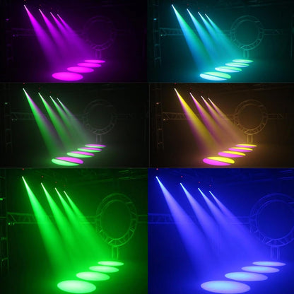 SHEHDS 80W LED Spotlights met 8 Kleuren 8 Gobos DJ Lichten Bewegende Hoofd Licht 3-Facet Draaibaar Prisma Elektronische Focus Geluid Geactiveerd DMX Controle Podium Licht