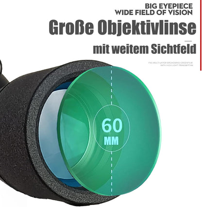 Monoculaire zoom-telescoop, 60 mm oculaire BAK4 HD astronomie telescoop met adapter en driepod-telescoop voor verrekijker, volwassenen, vogelobservatie, astronomie, landschapsfotografie