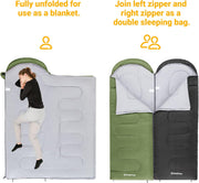 KingCamp Slaapzak, winter, outdoor, warme dekenslaapzak, draagbaar, licht, 3-4 seizoenen, camping, slaapzak voor kinderen en volwassenen op de camping, trekking, 1,9 kg