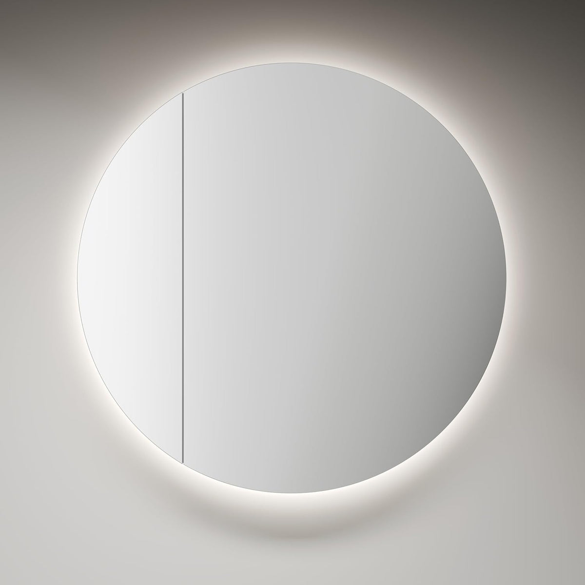 Talos Picasso Style Spiegelkast zwart Ø 60 cm - met hoogwaardige aluminium behuizing - modern badkamermeubel met geïntegreerde ledverlichting - badkamerspiegel met praktische