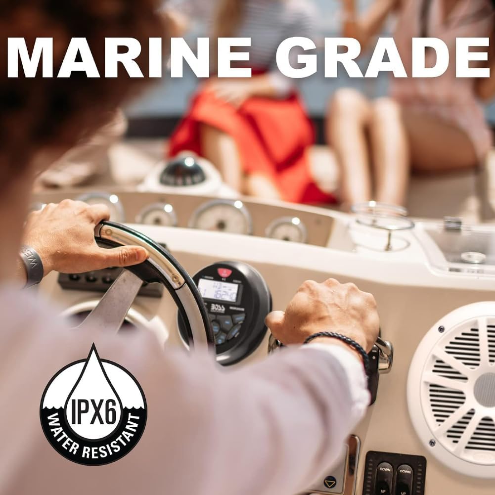 Maritieme Audio-Set – Marine Kit – Boot Stereo – Maritieme Radio – Speakerset – IPX6 Waterbestendig – Bluetooth, AM/FM En NOAA-weerband
