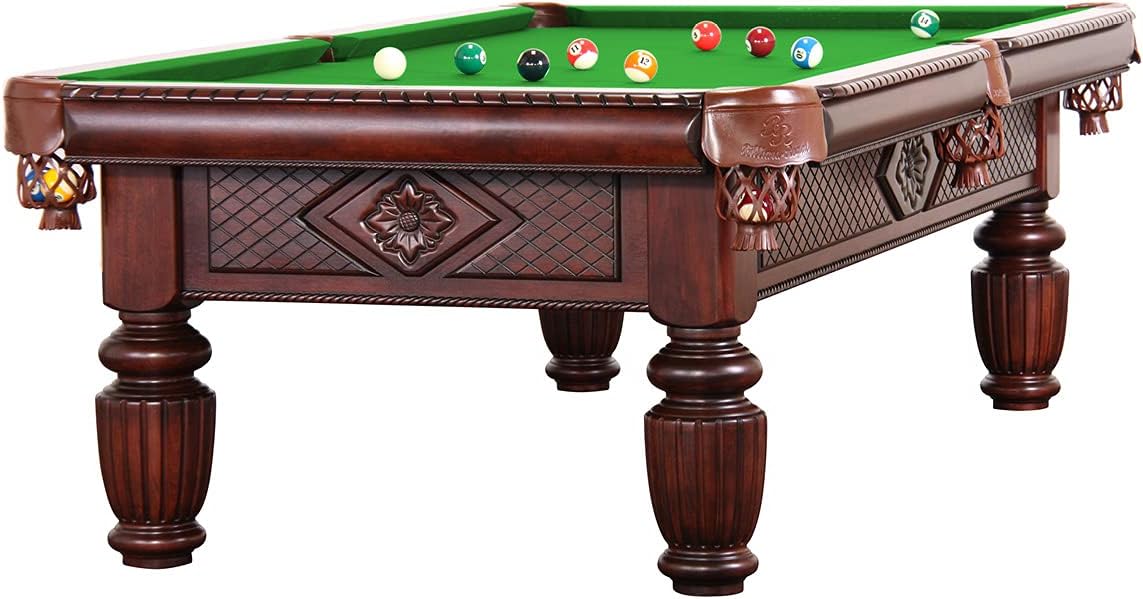 Billiard table pool table model Apollo 9 ft with high-quality K-55 band rubber and free choice of cloth, cloth colour: yellow green - QUORE
