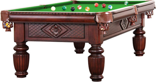 Billiard table pool table model Apollo 9 ft with high-quality K-55 band rubber and free choice of cloth, cloth colour: yellow green - QUORE