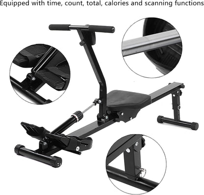 Roeitrainer – Roeimachine – Fitnessroeier – Indoor Rower – Trainingsapparaat – Inklapbaar Design – Verstelbare Weerstand – Digitaal Display