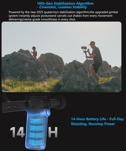 FeiyuTech SCORP 3 KIT Gimbal-stabilisator voor camera, ingebouwde AI-tracking, spiegelloze DSLR-stabilisator voor Sony/Canon/Nikon/Fujifilm, Max 3,5 kg, aanraakscherm, native verticale opnamen met