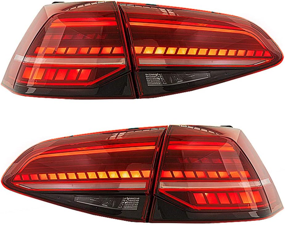 Set LED Achterlichten passend voor Volkswagen Golf VII 2012-2017 & Facelift (7.5) 2017- excl. Variant - Rood/Rookgrijs - incl. Dynamic Running Light