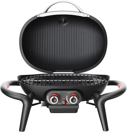 TAINO KENAI Gas Barbecue for Camping, Table Grill, Balcony Grill, Gas, Outdoor Kitchen, Thermometer, Aluminium Casting, Black - QUORE