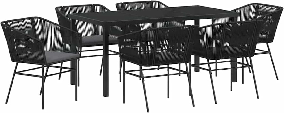 Gecheer Set van 4 zwarte PE-rotan standaard duurzame tuinstoelen, tuinstoelen, tuinmeubelset, tuinstoelen voor tuinen, binnenplaatsen, balkons, restaurants, 3380922 - QUORE
