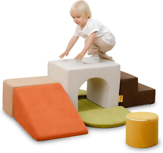 BanaSuper Kids Zachte Speelset, Schuimrubberen Klimblokken voor Kinderen, baby, Soft Climber, Indoor Hindernisbaan van Schuimrubber, voor Kleine Kinderen, Montessori-speelgoed