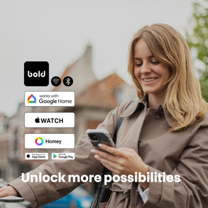 Bold SX33 Smart Lock cilinder, intelligent deurslot zonder sleutel, Bluetooth en wifi, eenvoudige installatie, app-bediening, zwart