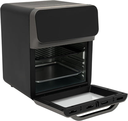 Electric Tabletop Oven with LCD Touch Screen - 13 Liters for Defrosting, Baking and Grilling Meat, Pizza, Fish, Vegetables, Toast - 1350W - QUORE